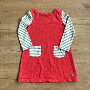 Mini Boden Coral Dress with Blue Accents